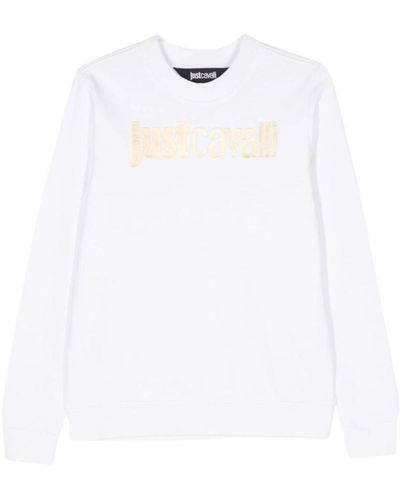 Just Cavalli Weiße sweatshirt mode ss24
