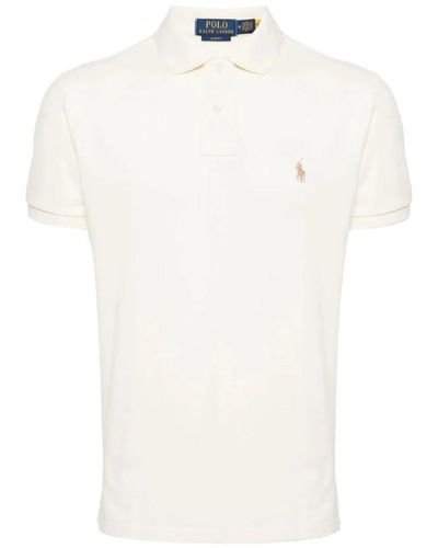 Ralph Lauren S baumwoll-polo-shirt mit besticktem logo - Weiß