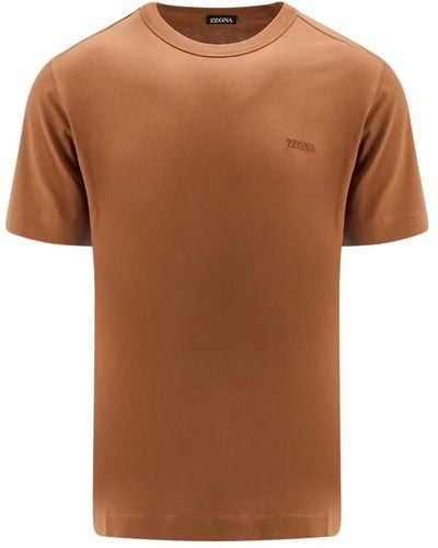 ZEGNA T-Shirts - Brown