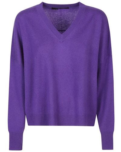 360cashmere Amethyst high low v neck sweater - Lila