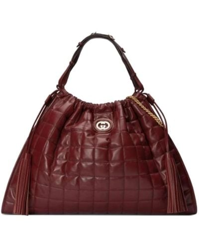 Gucci Stilvolle lederhandtasche - Rot