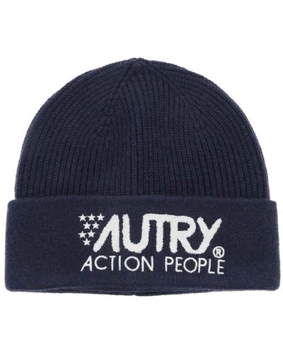 Autry Cappello beanie con logo ricamato - Blu