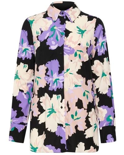 Inwear Blusa viola con stampa art flower
