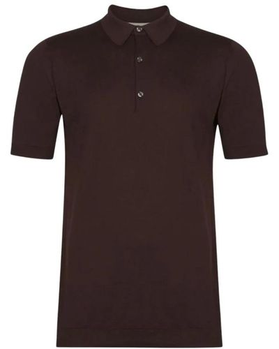 John Smedley Polo Shirts - Brown