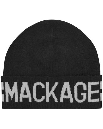 Mackage Schwarze logo beanie mütze