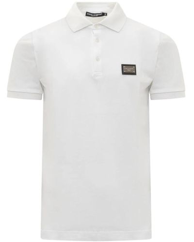 Dolce & Gabbana Logo piqué baumwoll-poloshirt - Weiß