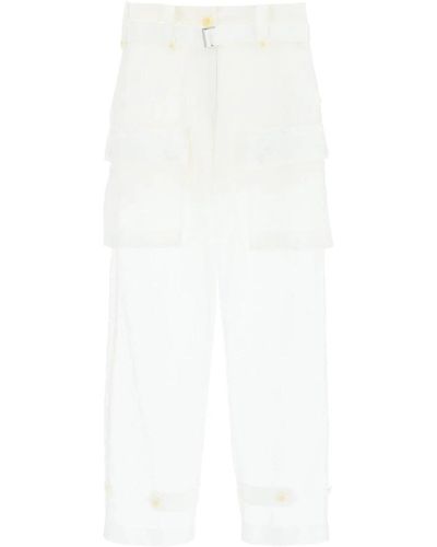 Sacai Trousers > wide trousers - Blanc