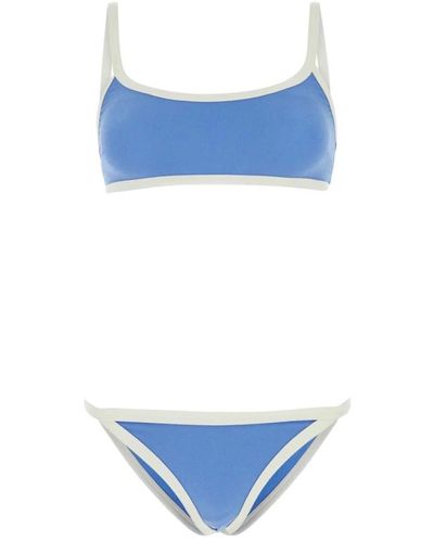 Lisa Marie Fernandez Bikini in crepe bicolore - Blu
