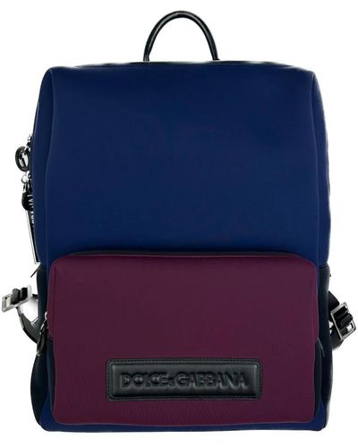 Dolce & Gabbana Rucksack Monreale Tecnico Aus Neopren Mit Logo Im Heissdruck - Blau