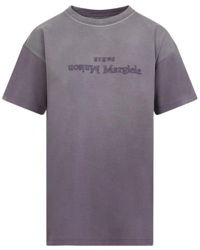 Maison Margiela Aubergine baumwoll t-shirt pink & lila
