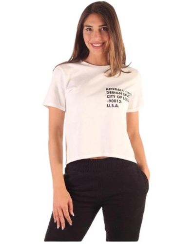 Kendall + Kylie T-shirt aus 100% baumwolle kendall + kylie - Weiß