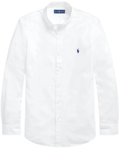 Polo Ralph Lauren Stretch baumwoll maßgeschneidertes hemd - Weiß
