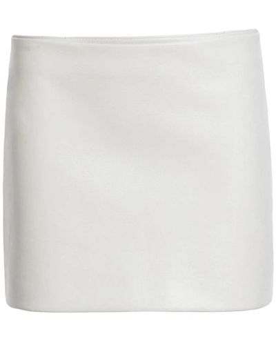 Khaite Leather Mini Skirt - White
