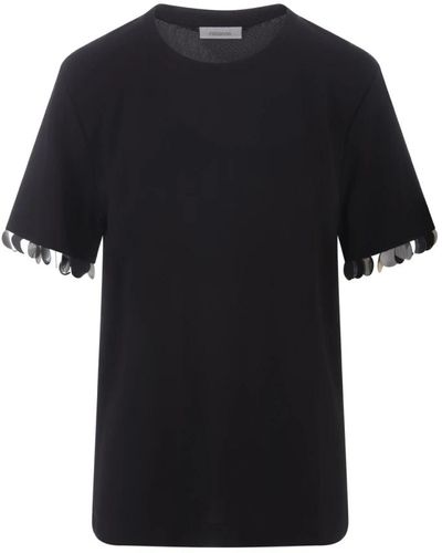 Rabanne Camiseta negra con lentejuelas - Negro