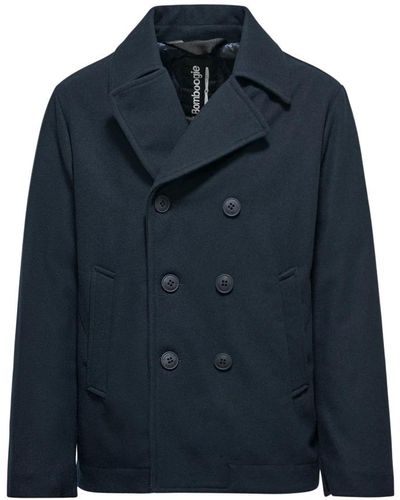Bomboogie Double-Breasted Coats - Blue