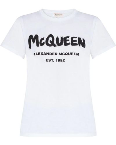 Alexander McQueen Camiseta con logo - Blanco