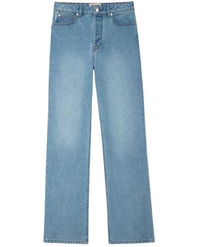 Zadig & Voltaire Jeans a zampa blu chiaro con cuciture posteriori visibili e cinghie metalliche
