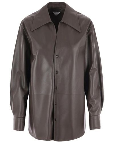 Bottega Veneta Leather Jackets - Grey