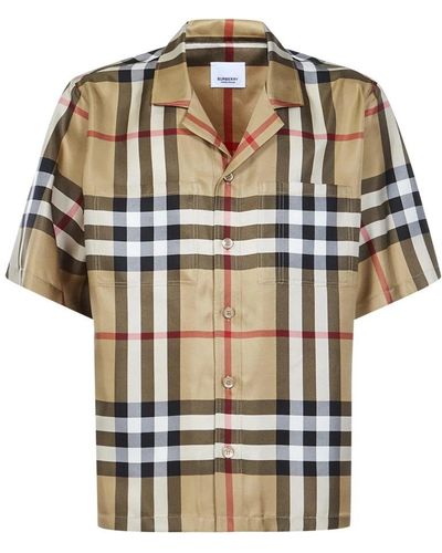 Burberry Short Sleeve Shirts - Brown