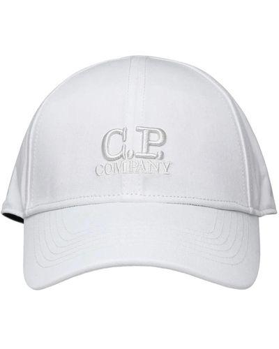 C.P. Company Stylische weiße baumwollkappe - Grau