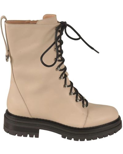Sergio Rossi Lace-Up Boots - Natural