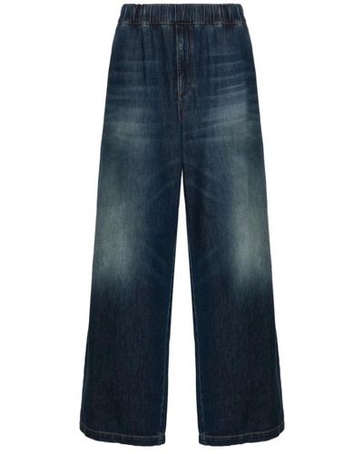 Valentino Garavani Indigo denim wide leg jeans - Blau