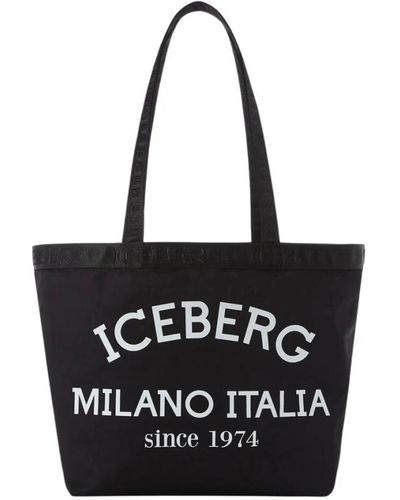 Iceberg Borsa shopper con logo - Nero