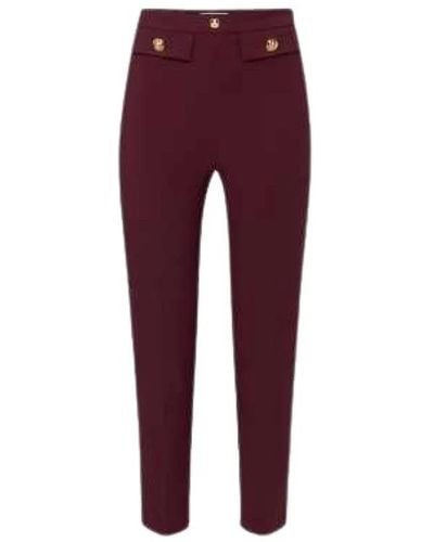 Elisabetta Franchi Bordeaux slim fit ankle pants mit klappentaschen - Lila