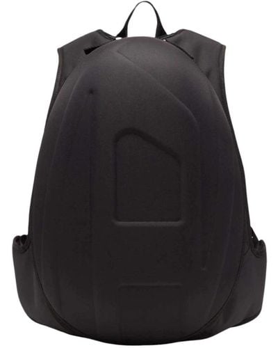 DIESEL Ergonomischer rucksack mit ovalem d-logo - einzigartig, schwarz