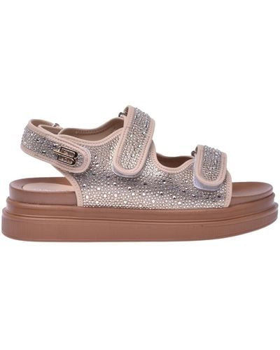 Baldinini Fabric sandals in platinum - Grau