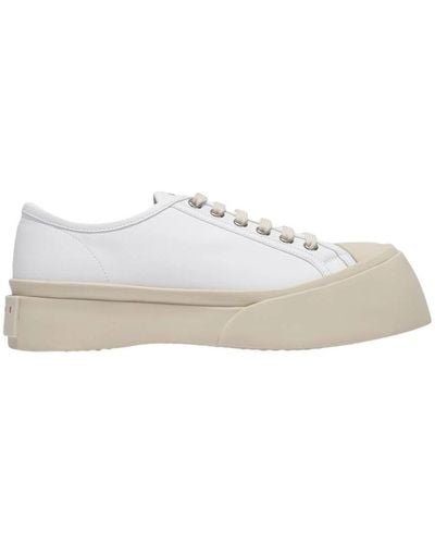 Marni Laced Up Pablo Sneakers - - Lily White - Leather - Weiß