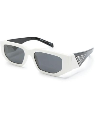 Prada Weiße sonnenbrille mit original-etui - Mettallic