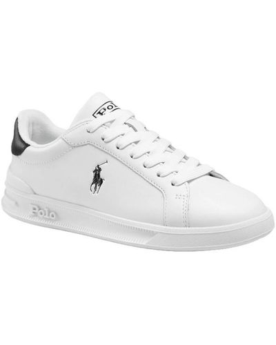 Ralph Lauren Sneakers in pelle con logo a contrasto - Bianco