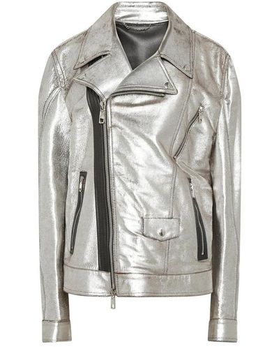 Dolce & Gabbana Leather Jackets - Grey