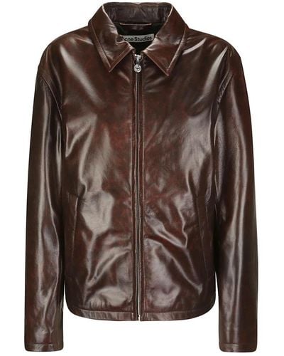 Acne Studios Leather Jackets - Brown