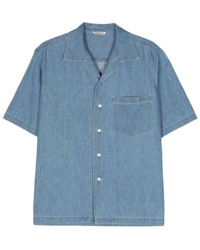 AURALEE Shirts > denim shirts - Bleu