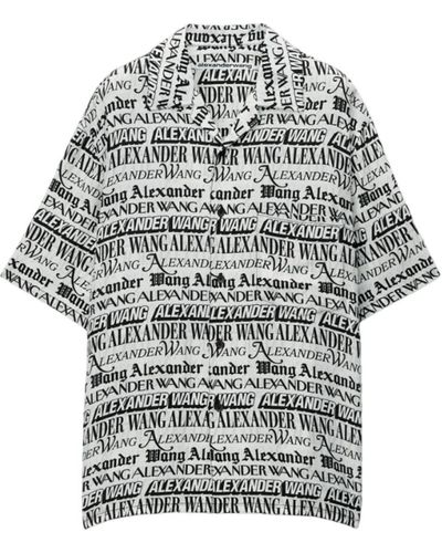 Alexander Wang Zeitungsdruck oversized casual hemd - Grau