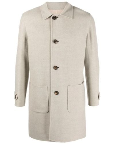 Eleventy Single-Breasted Coats - Natural