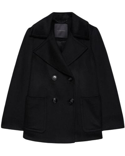 Elena Miro Double-Breasted Coats - Black