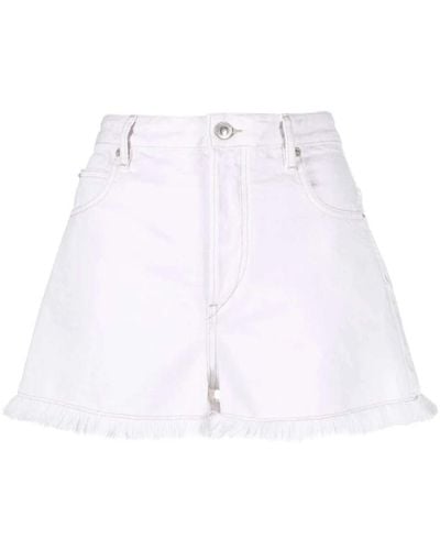 Isabel Marant High-waist denim shorts mit fransen isabel marant étoile - Weiß