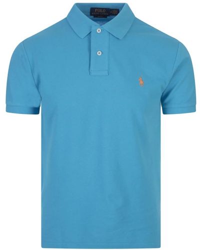 Ralph Lauren Blaues polo-shirt amerikanischer stil