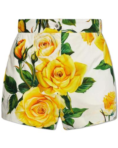Dolce & Gabbana Shorts mit blumenmuster - Gelb