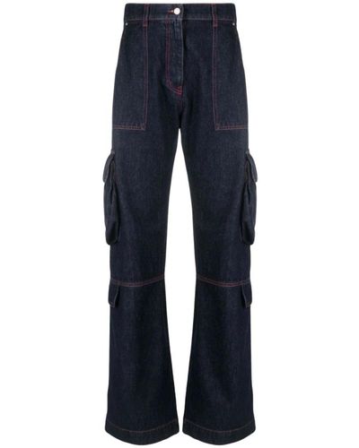 MSGM Straight Trousers - Blue