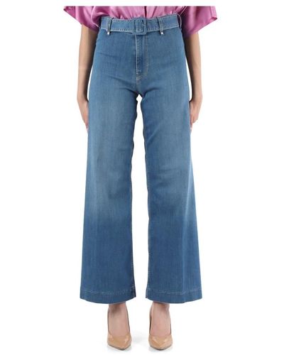 Guess Pantalone jeans dakota relaxed high con cintura - Blu