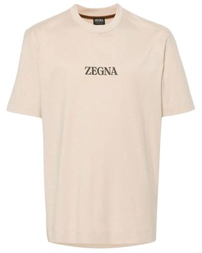 Zegna T-Shirts - Natural