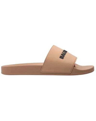 Balenciaga Slides mit Logo - Braun