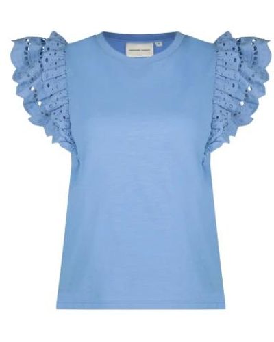 FABIENNE CHAPOT Schmetterlingsärmel baumwoll-t-shirt - Blau