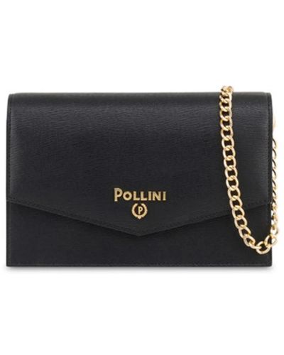 Pollini Schwarze pochette mit kettenriemen