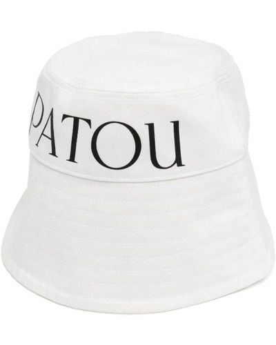 Patou Sombrero bucket blanco con logo bordado