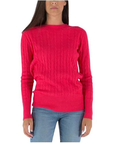 Fracomina Round-Neck Knitwear - Red
